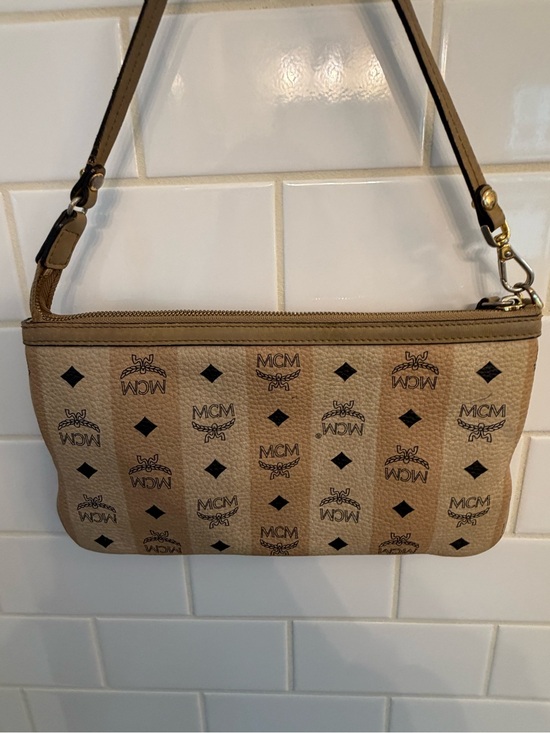 MCM Handbags - MCM Tan Visetos Monogram Shoulder Bag